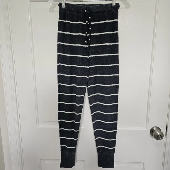 Chaser Cozy Knit Drawstring Cuffed Striped Lounge Joggers Size S - Picture 3 of 16